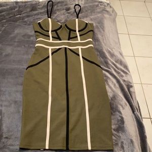 Olive creen cupped fitted dress